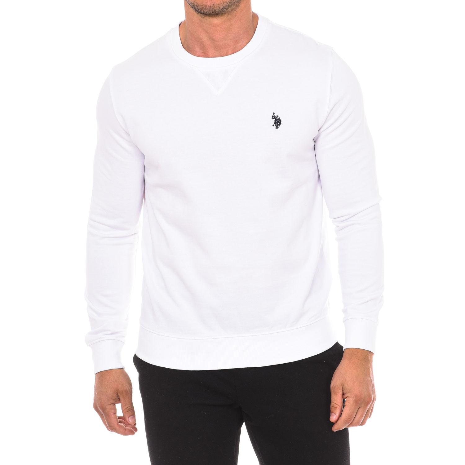 U.S. Polo Assn. Heren sweatshirt met lange mouwen en ronde hals 67932 XL wit