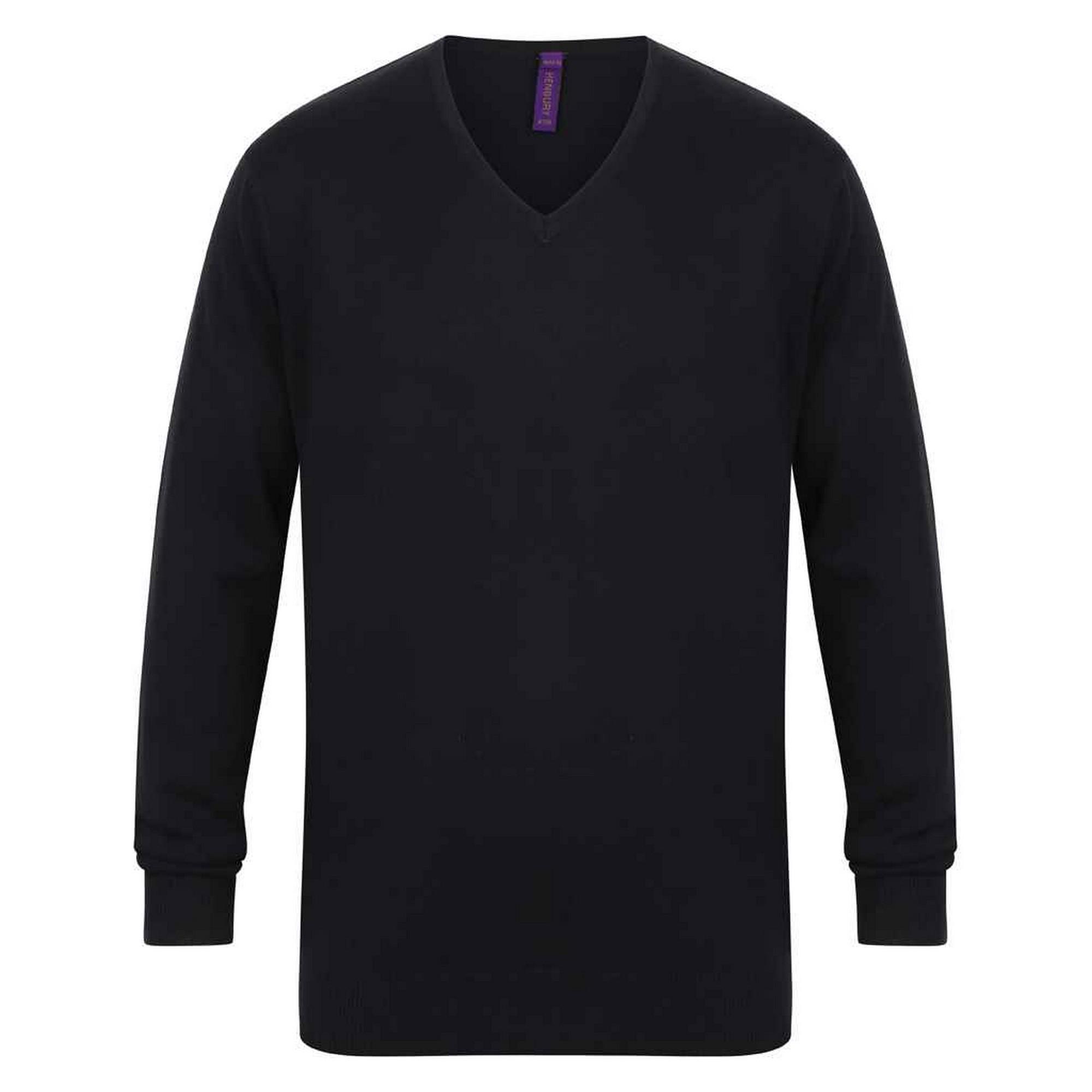 Henbury Heren katoenen acryl V-hals sweatshirt L
