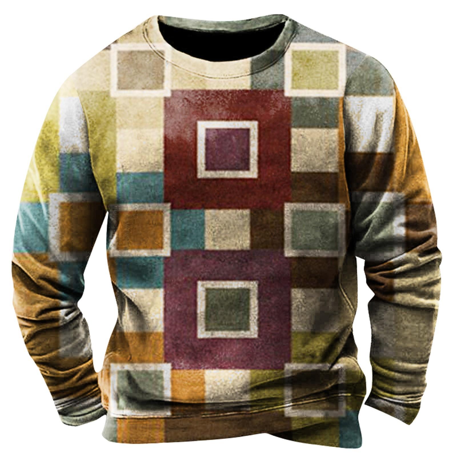 Constantine Heren sweatshirt met print, buiten, etnisch bedrukt, losse lange mouwen XXXL bruin