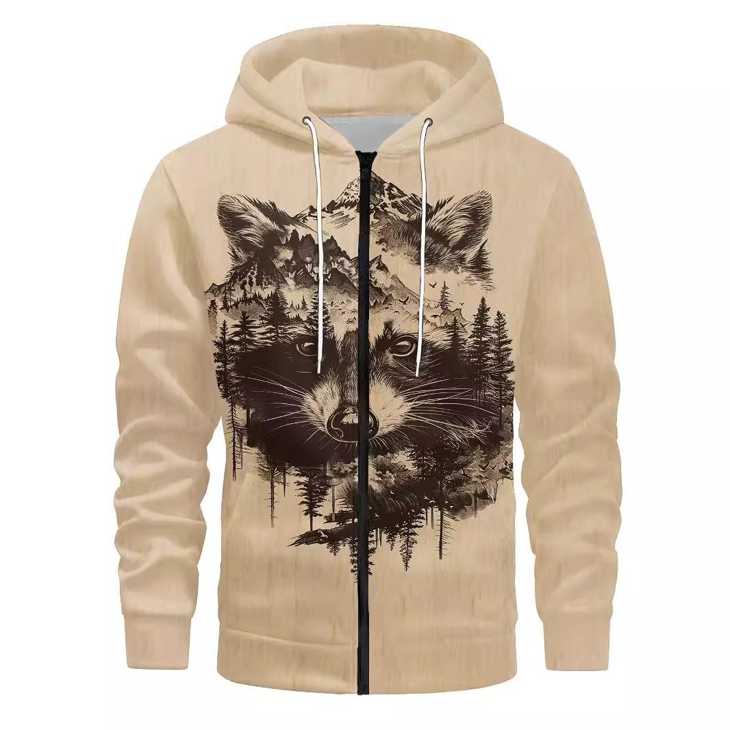 HerSight Bear Herfst Winter Heren Zip Up Jas Plus Size Hoodie Outdoor Rits Cardigan Jas Sportkleding Sweatshirt 6XL