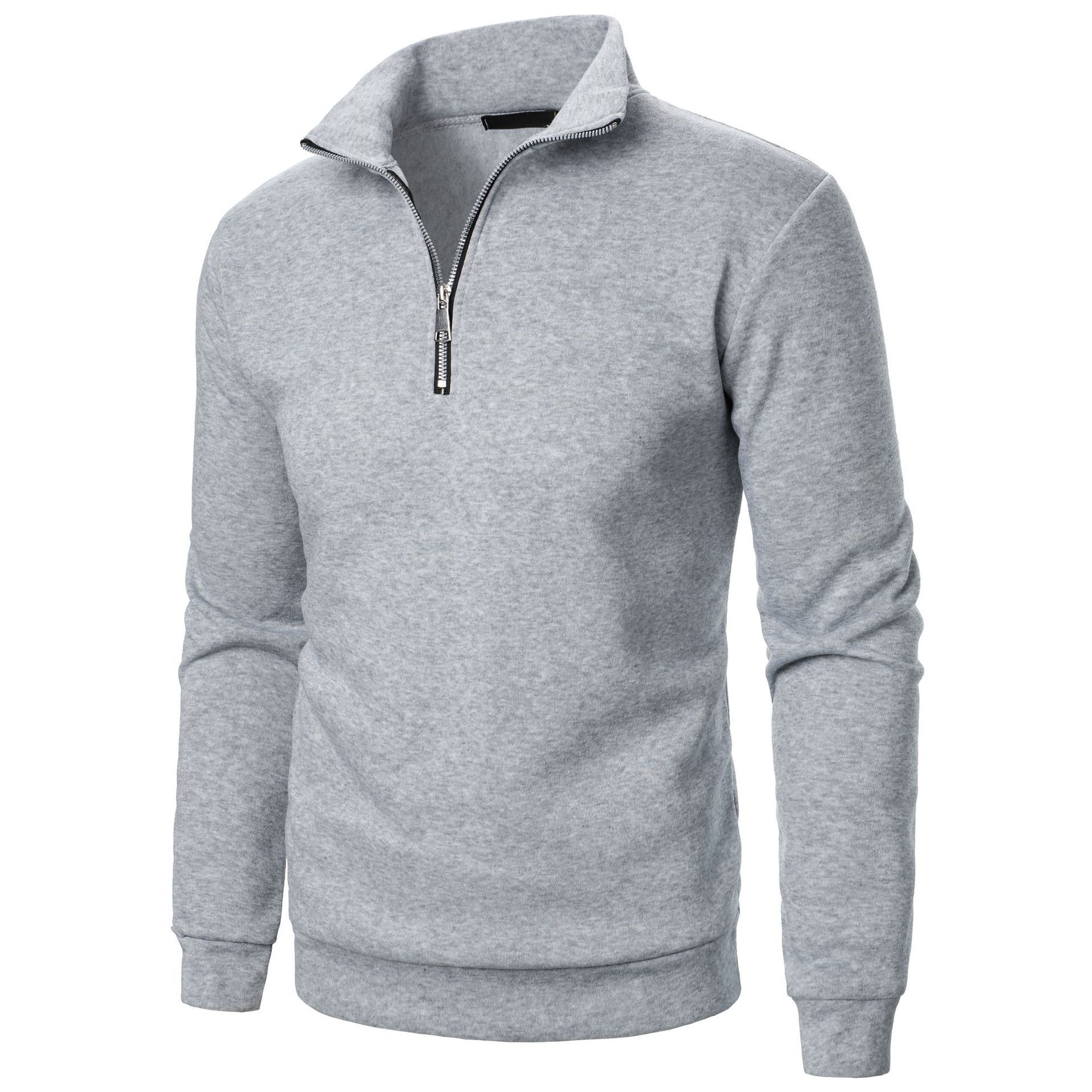 Cloth W Heren Herfst Winter Heren Half Rits Pullover Sweatshirt Turtleneck Raglan Lange Mouw Hoodies Warme Streetwear Zakelijke Jassen Yasheng S lichtgrijze kleur