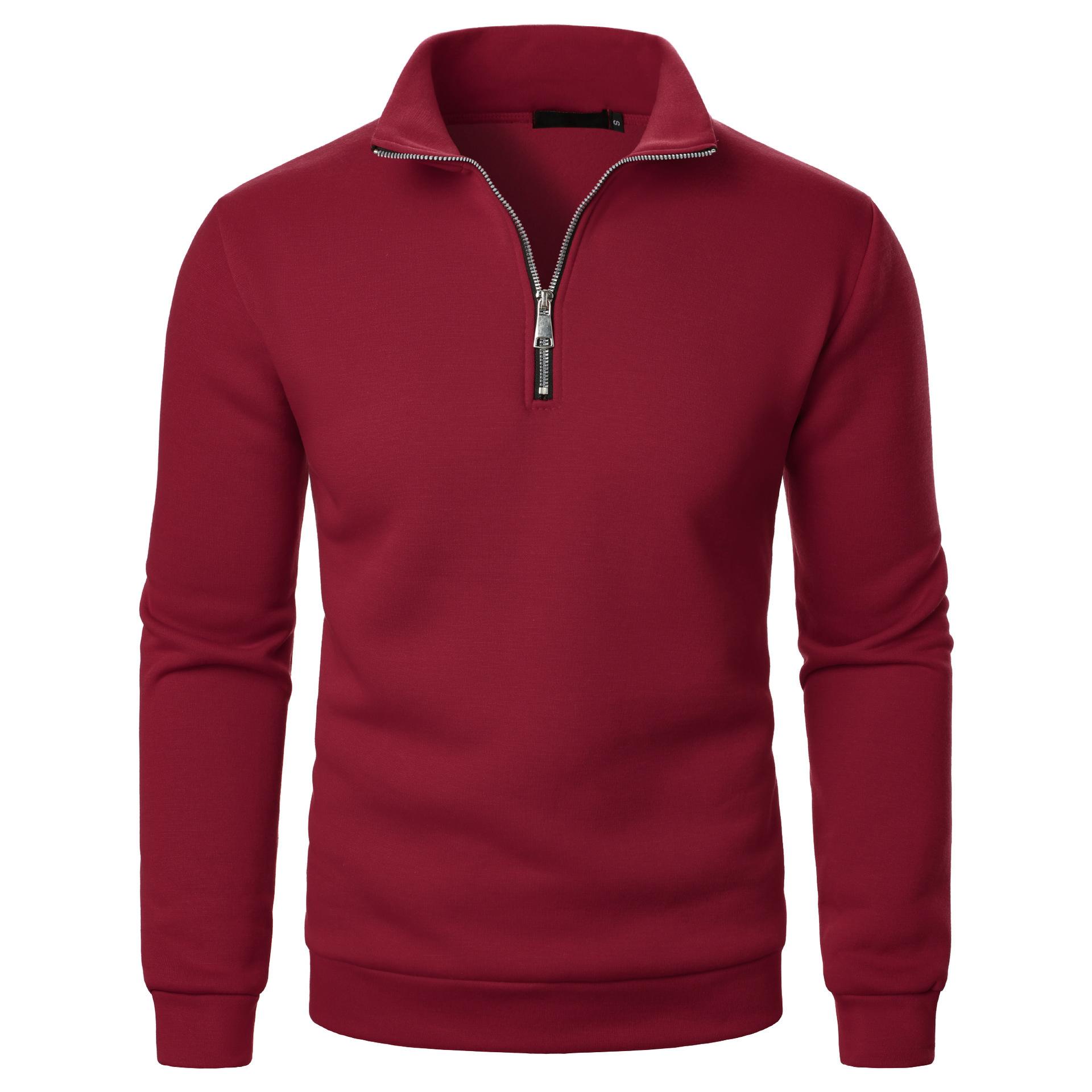 Cloth W Heren Herfst Winter Heren Half Rits Pullover Sweatshirt Turtleneck Raglan Lange Mouw Hoodies Warme Streetwear Zakelijke Jassen Yasheng S wijnrode kleur