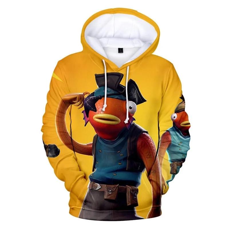 ETST 009 2024 Herfst/Winter Nieuwe 3D Fortnite Bedrukte Unisex Hoodie Casual Jas Losse Grote Plus Fluwelen Dikke Hoodie Koppels Stijl S