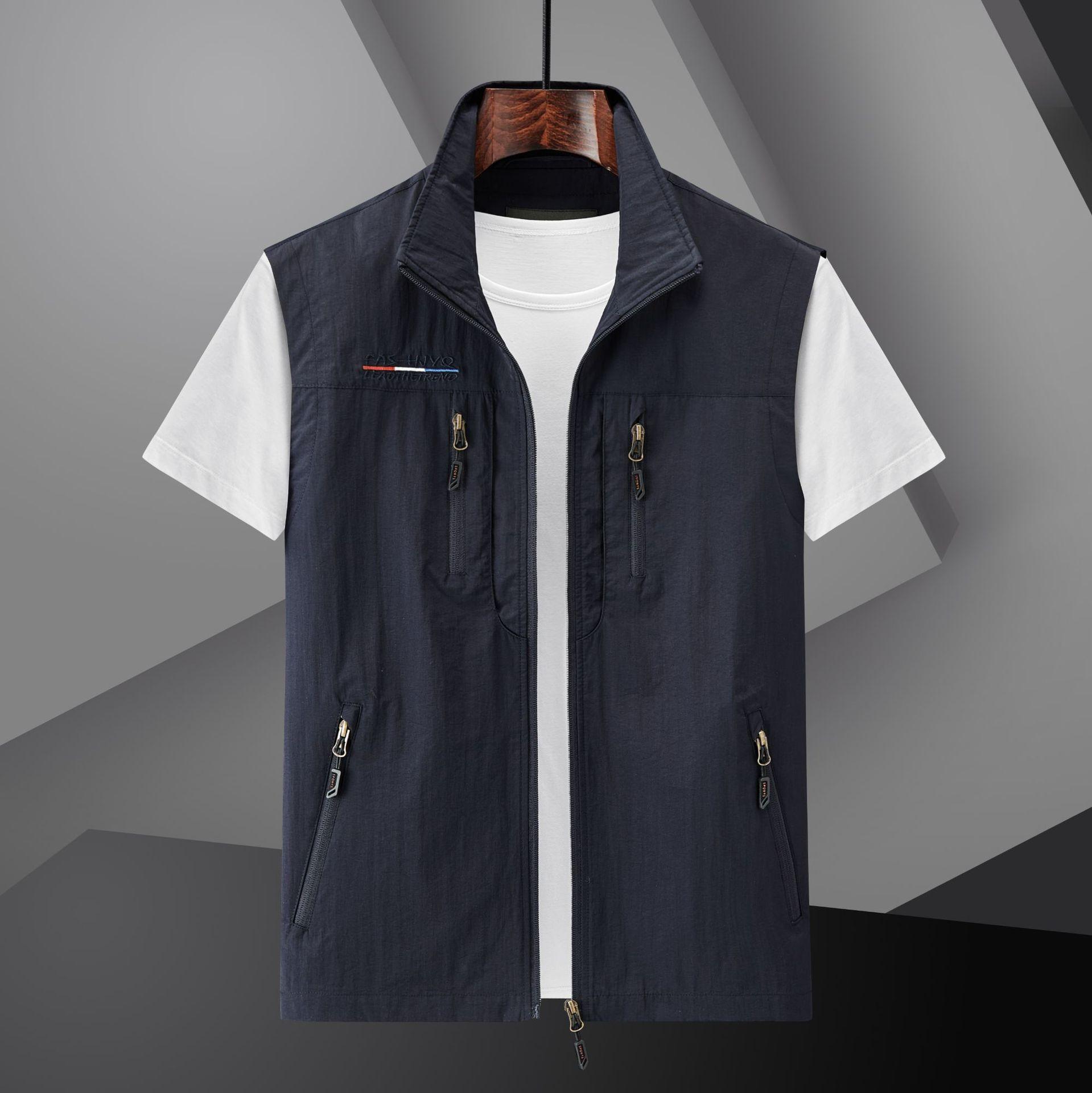 DSorothy Outdoor Snel drogend vest Heren Lente Zomer en Herfst Multi-pocket Dunne Tooling Vest Vest XXXXL donkerblauwe kleur