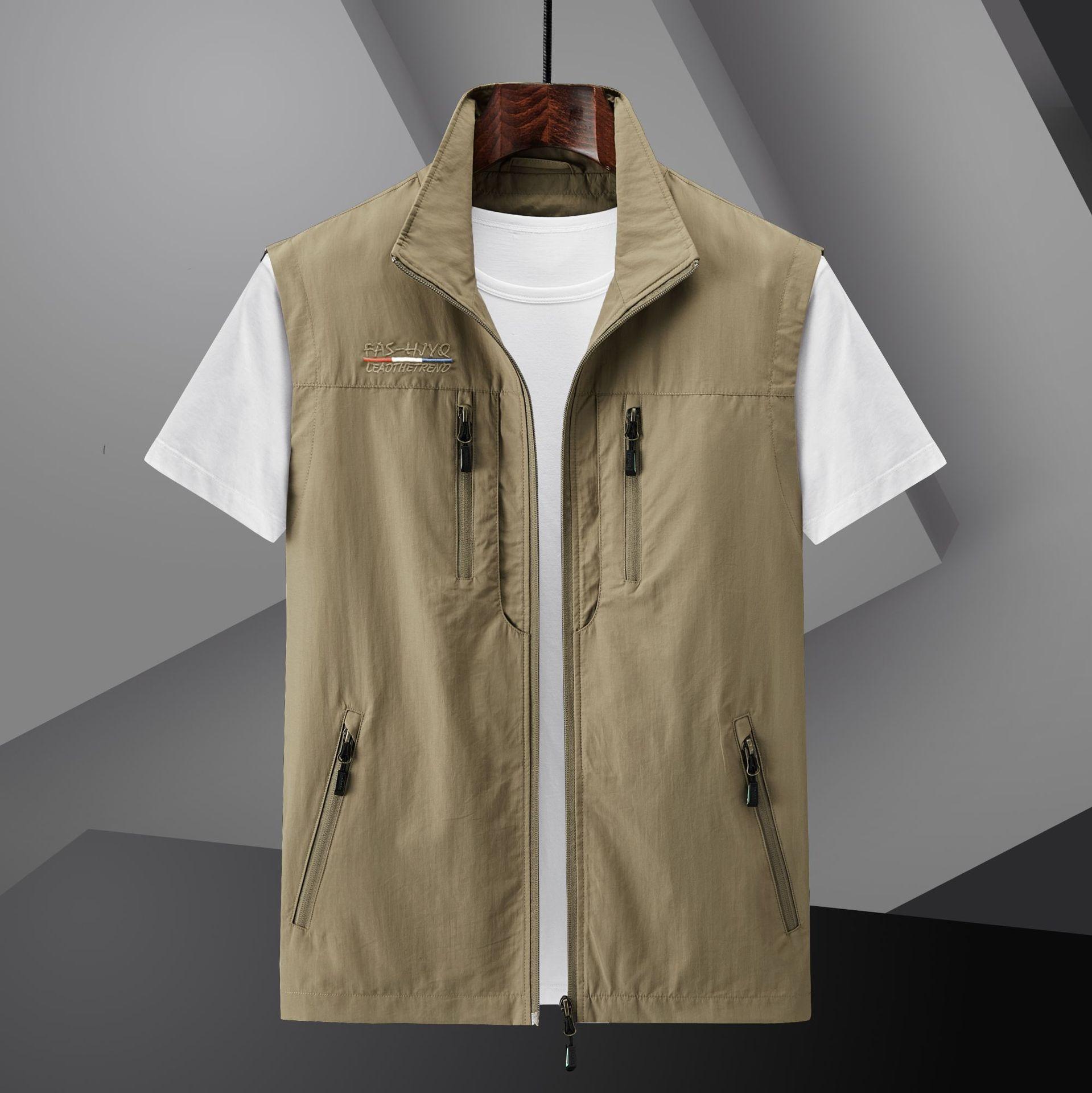 DSorothy Outdoor Snel drogend vest Heren Lente Zomer en Herfst Multi-pocket Dunne Tooling Vest Vest XXL kaki