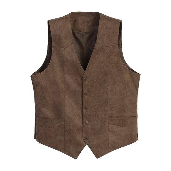 Card Poem Dress Herenpak Vest V-hals Mouwloos Enkelrijs Slim Fit Vest met Zakken Effen Kleur Formeel Zakelijk Vest Jas M koffie