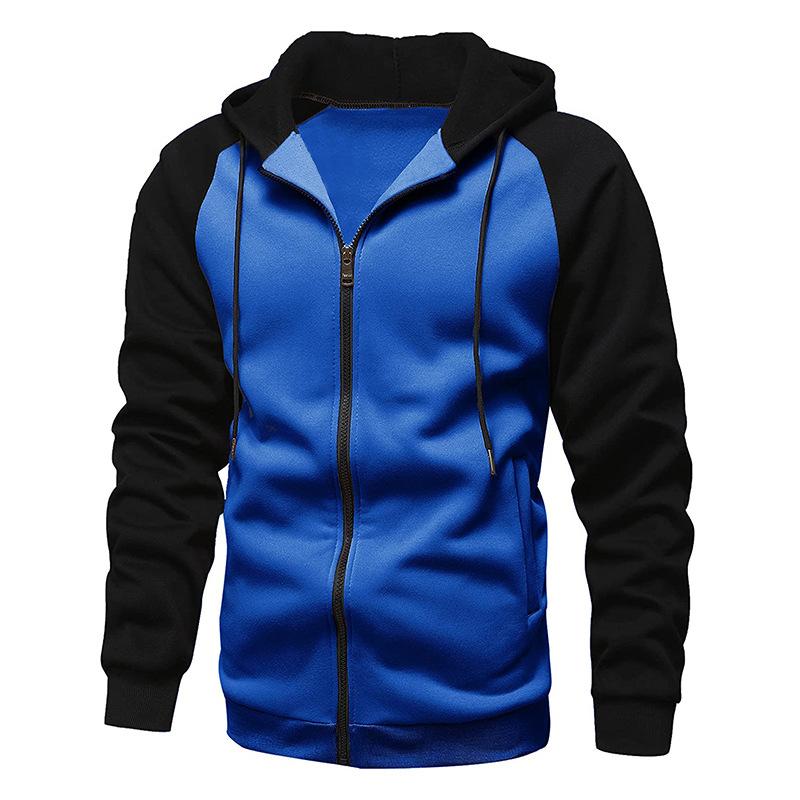 YC Direct Herenhoodies met rits en raglanmouwen Losse sportkleding Sweatshirts Hoodies Herenjassen 3XL blauw