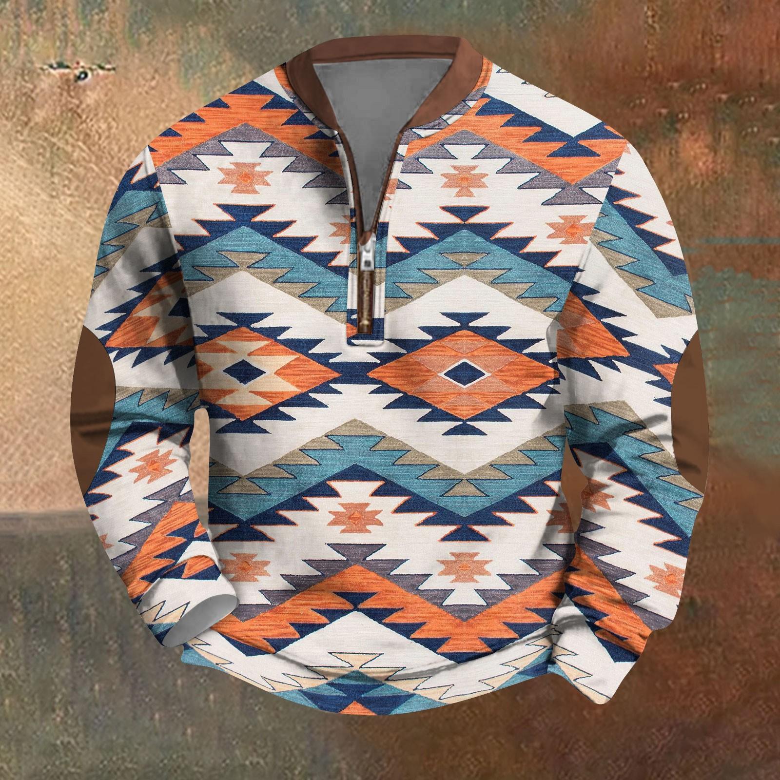 Sinking fish Heren Retro Casual Gradient Bedrukt Sweatshirt XL wit