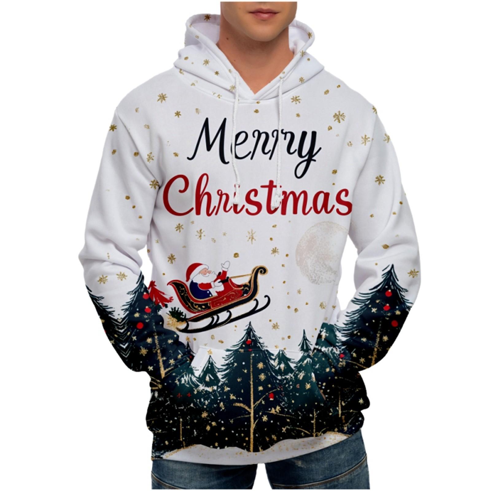 Ren Bag Los bedrukt sweatshirt met capuchon voor heren Casual mode-sportsweatshirt voor heren XL wit