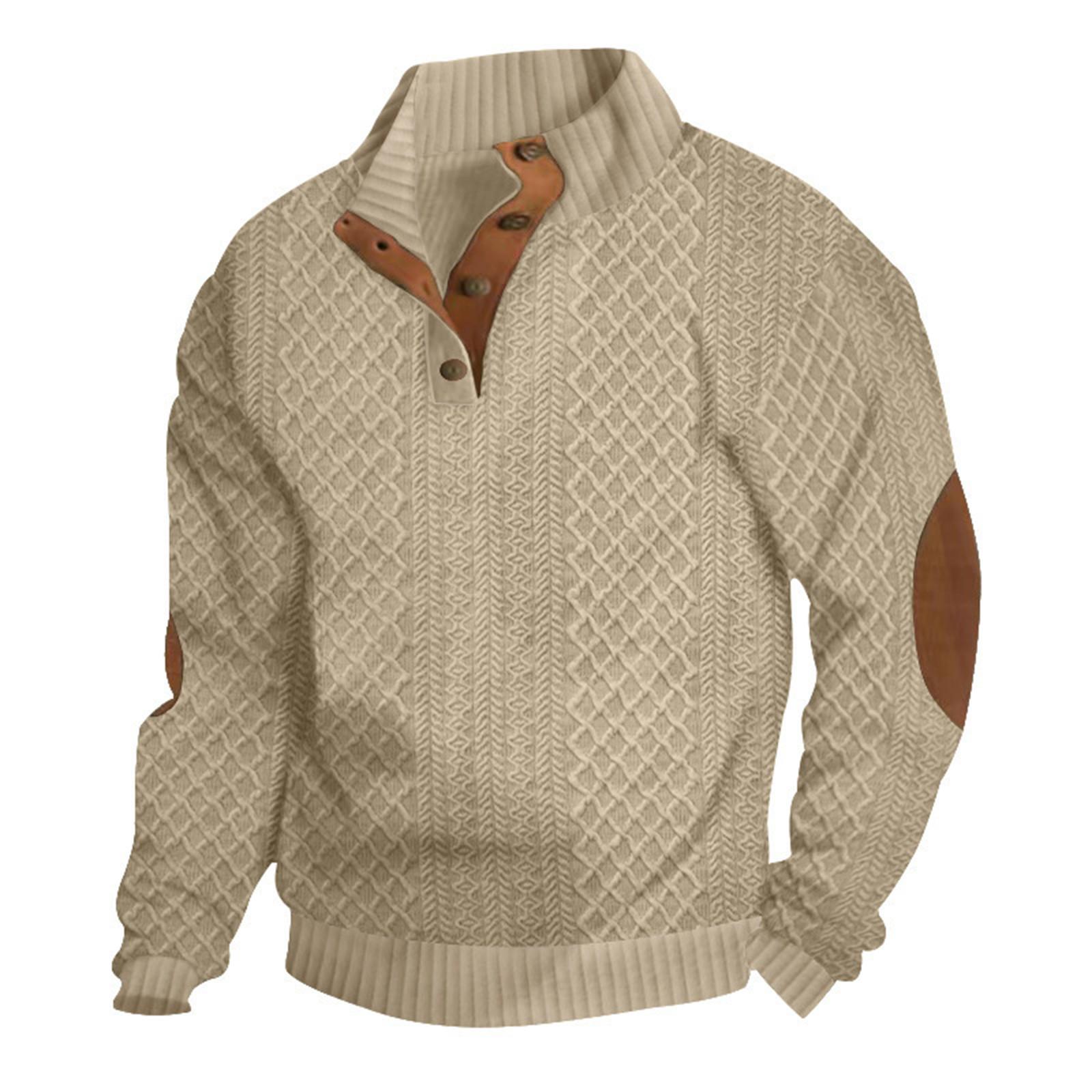 Timoduizhang Heren Sweatshirt Losse Effen Kleur Outdoor Warm Ademend T-shirt Top L kaki