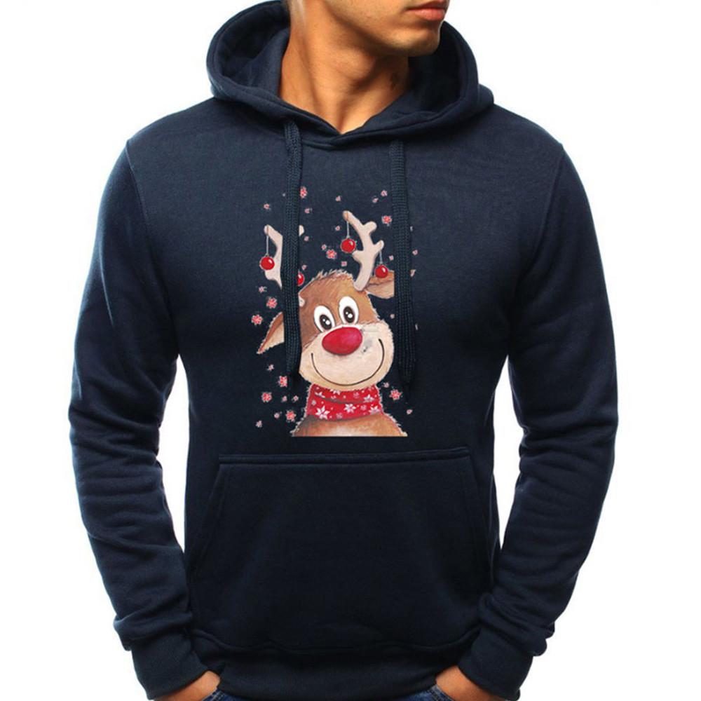 Azmnsn Heren lange mouwen herfst winter kerst casual sweatshirt hoodies trainingspakken XXL Vloot