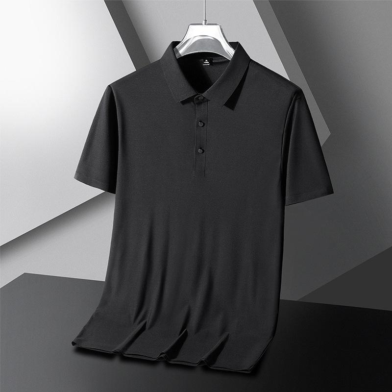 Phoca largha Heren Zomer Casual Werkpolo's Korte mouwen Tactisch T-shirt met 3 knopen Workout T-shirts Sneldrogend Vochtafvoerend Kraag Atletische Golfpolo's M zwart