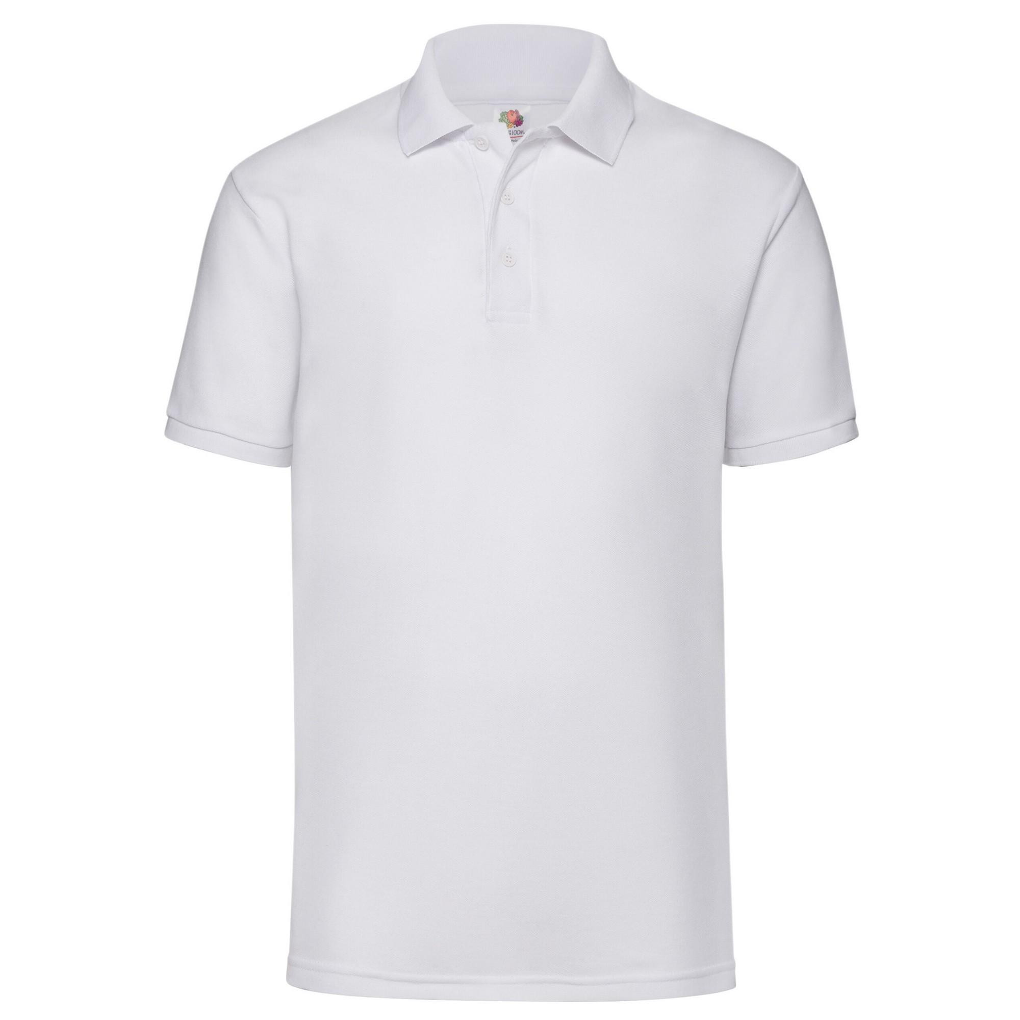 Fruit Of The Loom Mens 65/35 Polycotton Pique Polo Shirt L wit