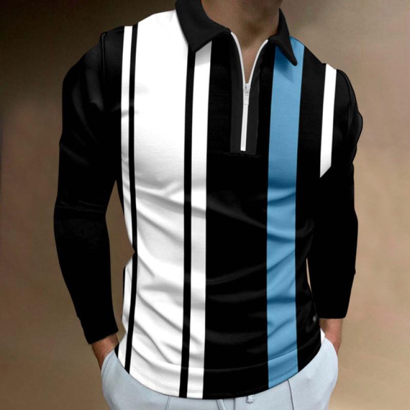 Haodingfushi Herenmode Lente Herfst Polyester Poloshirt 3D Digitale Print Casual Golf Poloshirt Tops XL