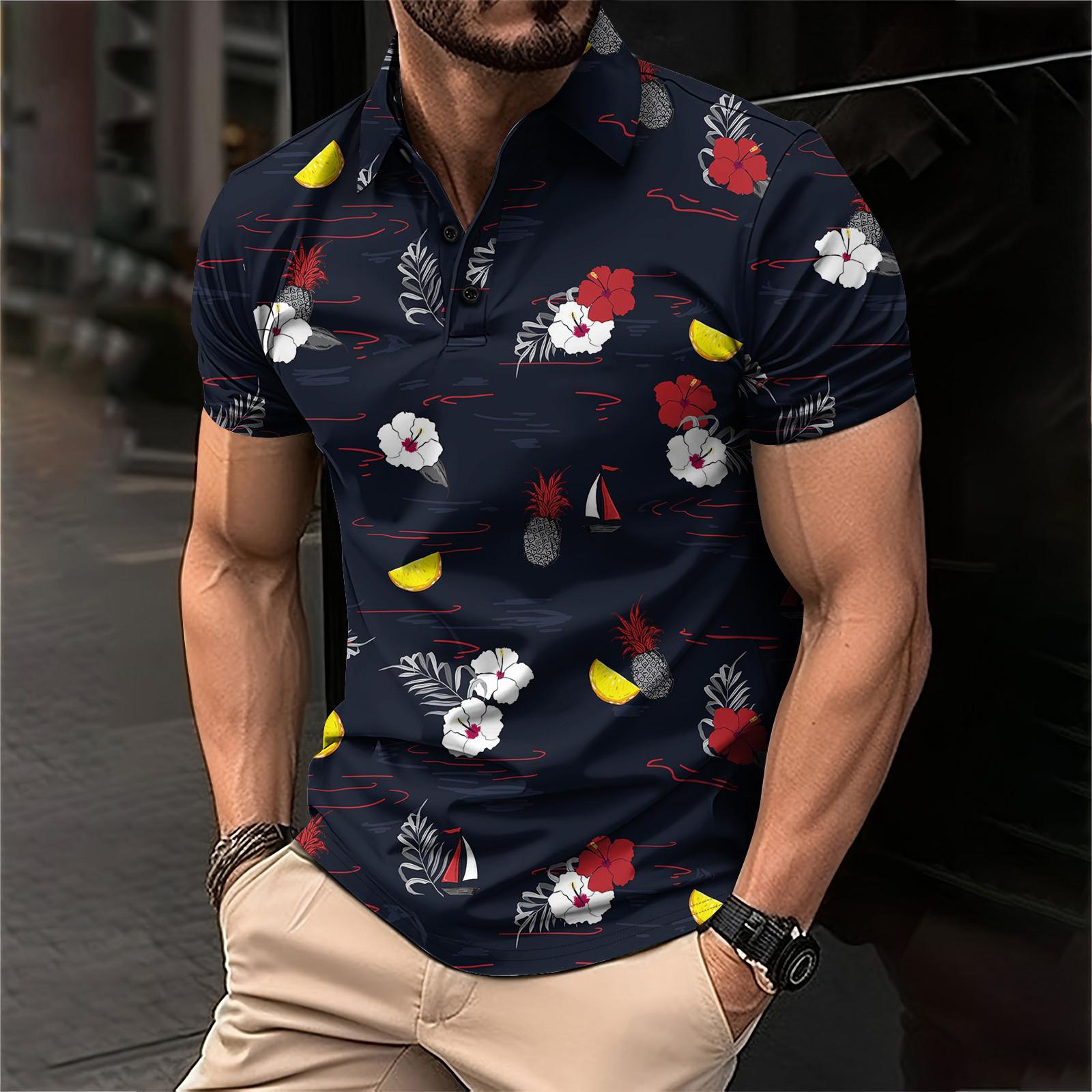 Vogue v Shoes Golfshirt voor heren Casual Sport V-hals Geribbelde kraag Korte mouw Mode Casual Effen Kleur Effen Lente en zomer Normale pasvorm XXL zwart