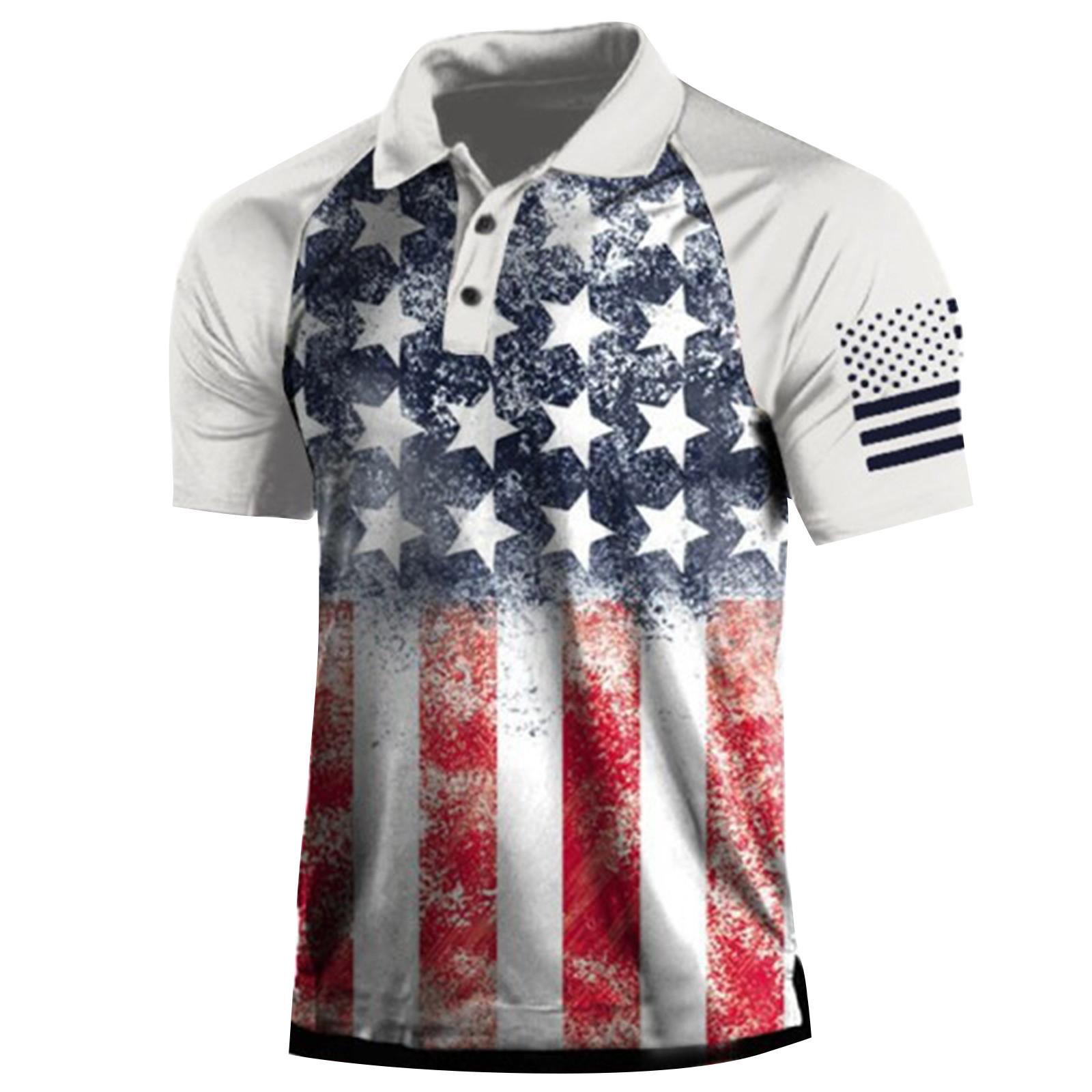 Wahaha123 Golfshirt voor heren Casual Sport V-hals Geribbelde kraag Korte mouw Mode Casual Effen Kleur Effen Lente en zomer Normale pasvorm L