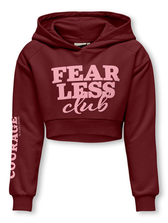Kids ONLY winter hoodie meisjes - rood - KogDiana - cropped fit