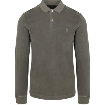 Marc O'Polo Polo Shirt Korte Mouw  Longsleeve Poloshirt Olijfgroen