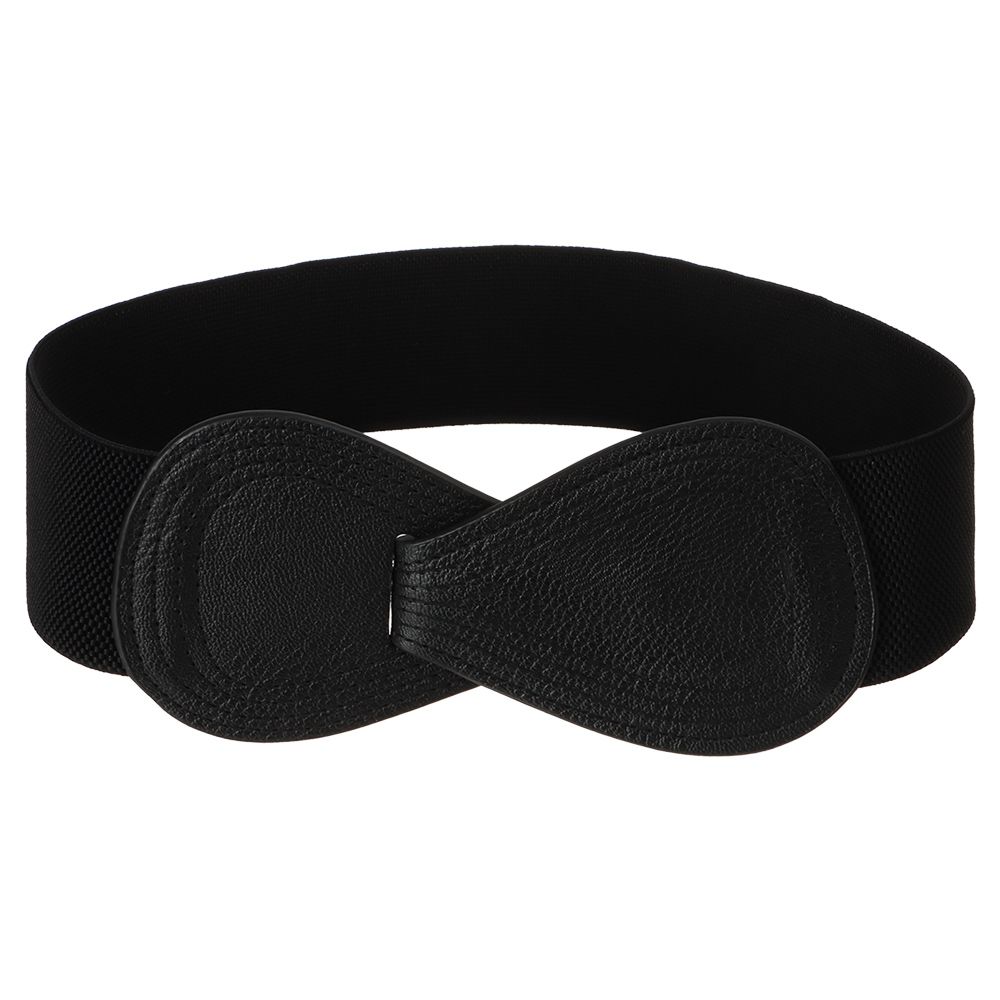 Shenjun Mode Vrouwen Brede Haak Prachtige Taille Riemen Tailleband Strik Tailleband Elastische Riemen zwart