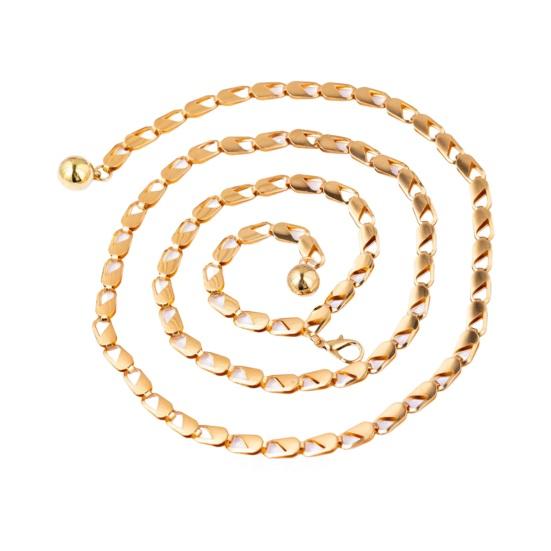 Yeshan Kettingriem voor dames Metallic tailleriem Verstelbare geometrische riemketting Gouden dunne kettingriemen Veelzijdige zomerjurkaccessoires goud