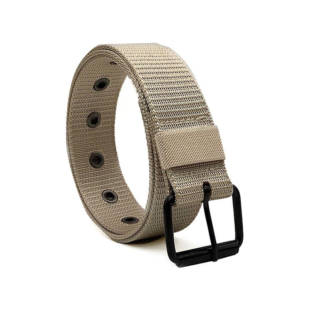 Angiaohan Merkontwerp Pin Gesp Tailleband Weave Tailleband Dames Jurkriem Nylon Canvas Gevlochten Riem beige
