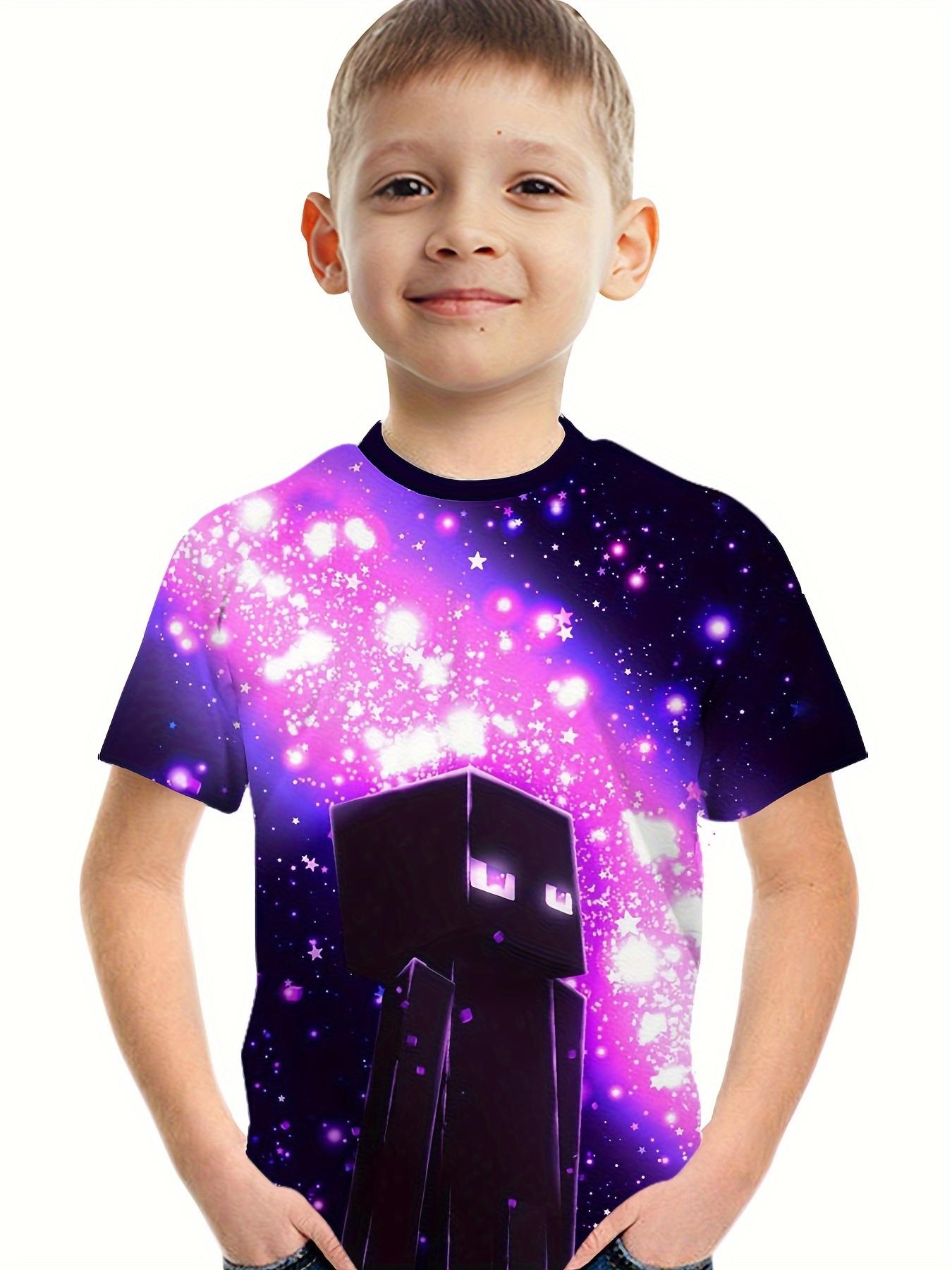 Men look 3D Clothes Kinderkleding Jongens T-shirt Korte Mouw Kinder T-shirts 3D Bouwstenen Print Grappige Kinder Zomerkleding Meisjeskleding 130