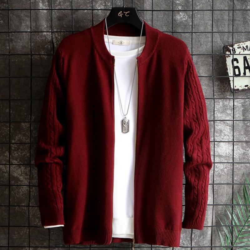 MJ-Fashion Vest met lange mouwen, herfst, ronde hals, casual herengebreide kleding XXXL