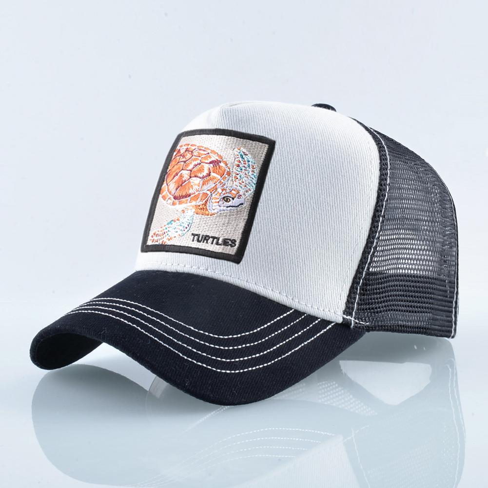 Kissbaobei Mode Trucker Caps Mannen Vrouwen Snapback Mesh Baseball Cap Met Schildpadden Patch Outdoor Strand Casual Vier Seizoenen Vizier Hoeden hip Hop 56-59cm