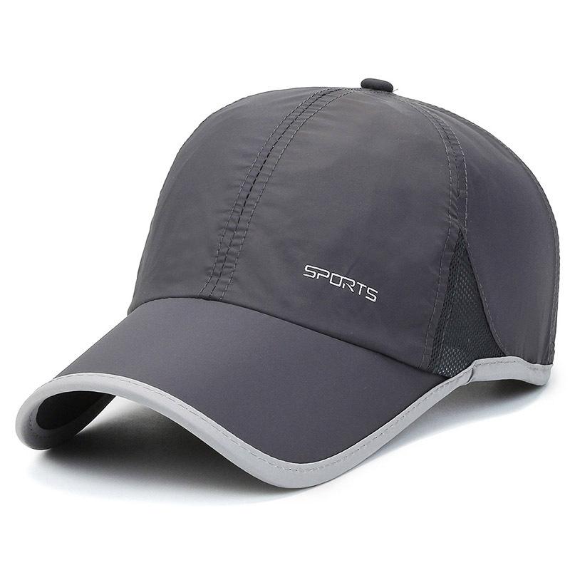 Dexing Zomer Sneldrogende Hoeden Baseball Cap Zonnehoed Pure Kleur Sport Caps Voor Mannen Mesh Ademend Golf Caps Trucker Hoed Adjustable donkergrijze kleur