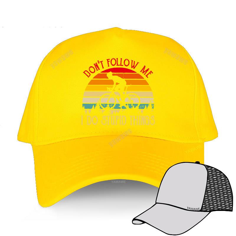 Moto Cap Zwart Casual Jongens Print Baseball Cap Volg Me Niet Ik Doe Stomme Dingen Man Vrouwen Zomer Hoed Outdoor Snapback caps Sport Motorkap Adjustable