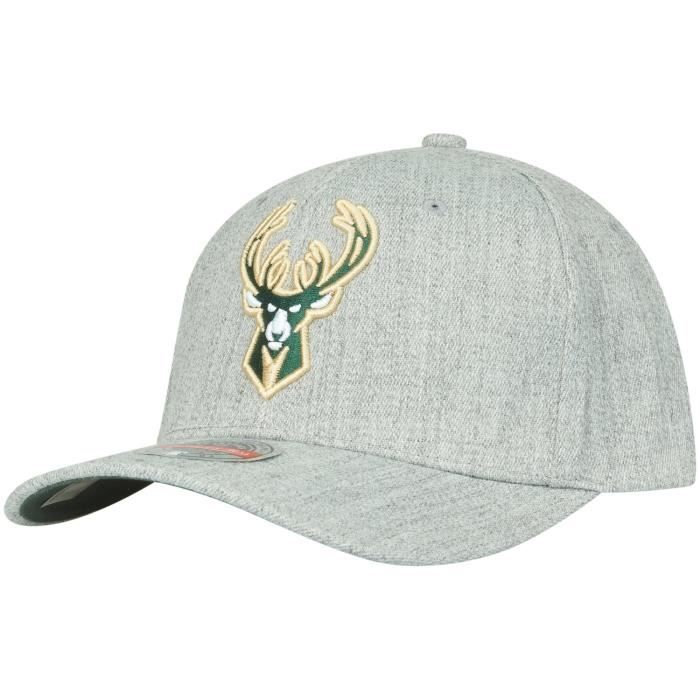 59caps Casquette M&N Stretch Snapback GROUND 2.0 Milwaukee Bucks - MITCHELL & NESS - Homme - Blanc heather