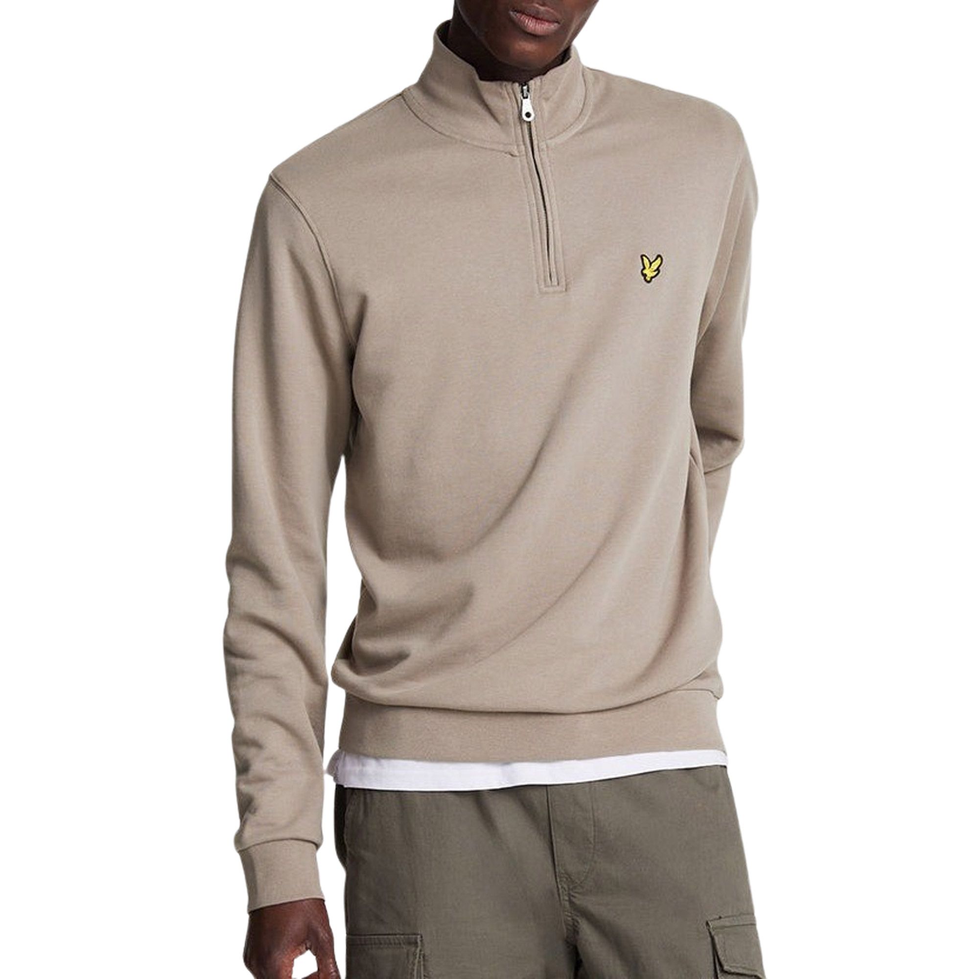 Lyle &cott Cotton Merino 1/4 Zipweater Heren