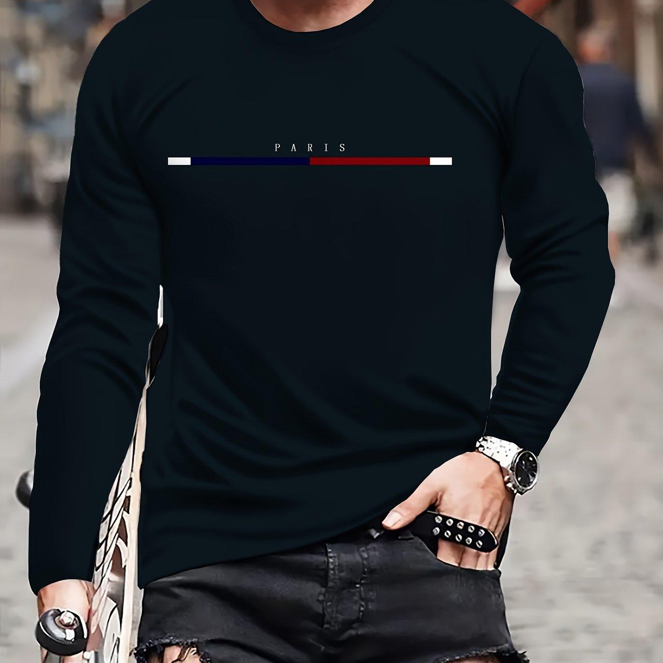 ETST WENDY 005 T-shirt met lange mouwen en 3D Cool Wave-letterprint, ronde hals, polyesterstof, lichte stretch, normaal, casual, sportstijl, lente XL