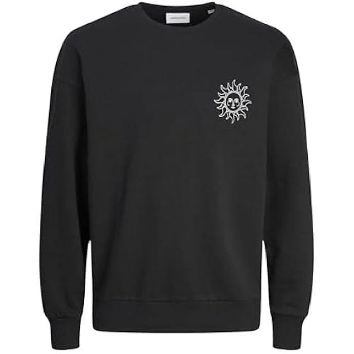 TECHSALES Sweat-Shirt - JACK & JONES - Imprimé - Noir - Manches longues - Col arrondi