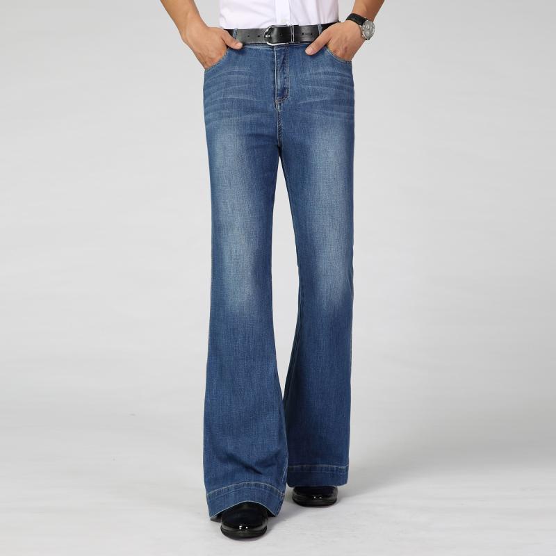 LFSZY121 Jeans voor heren Middelhoge uitlopende jeans in grote maten Micro-stretch denim Uitlopende broek Klassieke Ddesign-jeans 36 blauw