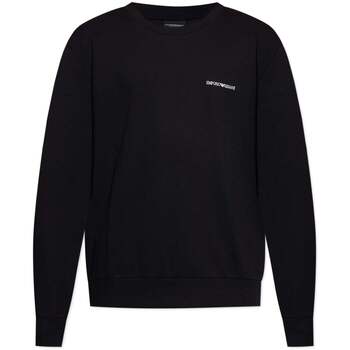 Emporio Armani Sweater  Embroidered Logo Lounge Sweatshirt Black