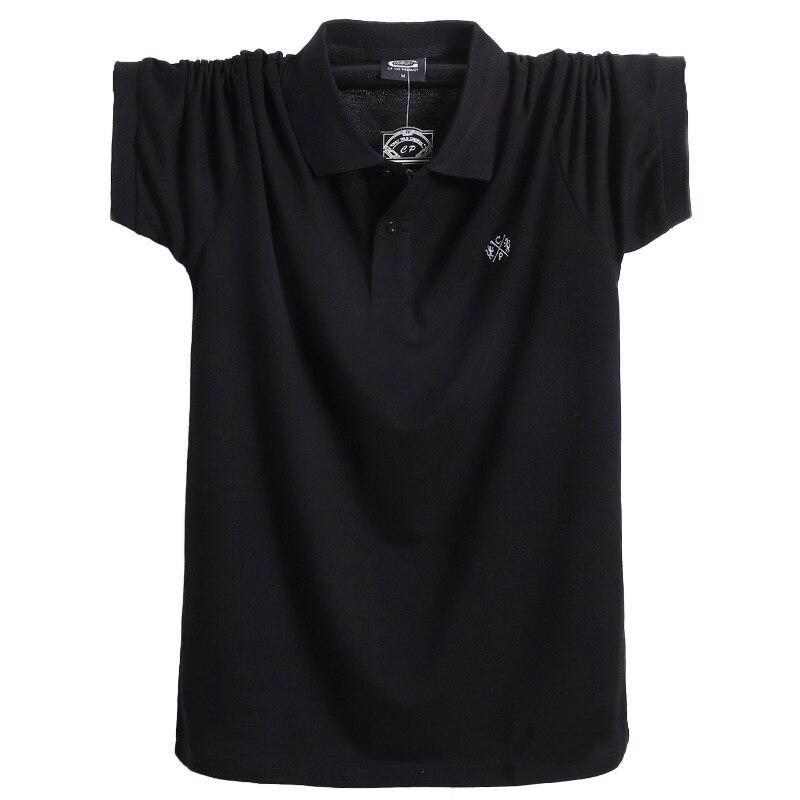 Phoca Largha for Men Zomer heren poloshirt met korte mouwen Merkkleding Puur katoen Heren Business Casual poloshirt M-6XL 6XL zwart