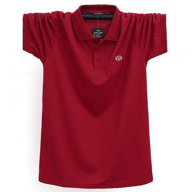 Phoca Largha for Men Zomer heren poloshirt met korte mouwen Merkkleding Puur katoen Heren Business Casual poloshirt M-6XL 2XL rood