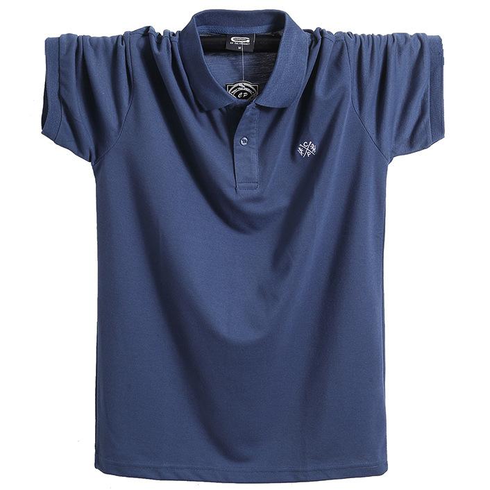 Phoca Largha for Men Zomer heren poloshirt met korte mouwen Merkkleding Puur katoen Heren Business Casual poloshirt M-6XL 2XL marineblauwe kleur