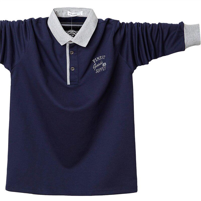 Phoca Largha for Men 2020 Lange Polo Shirt Heren Stand Kraag Polo Shirts Borduurwerk Casual Katoen 6XL Volledige Tops POLO Shirt M marineblauwe kleur