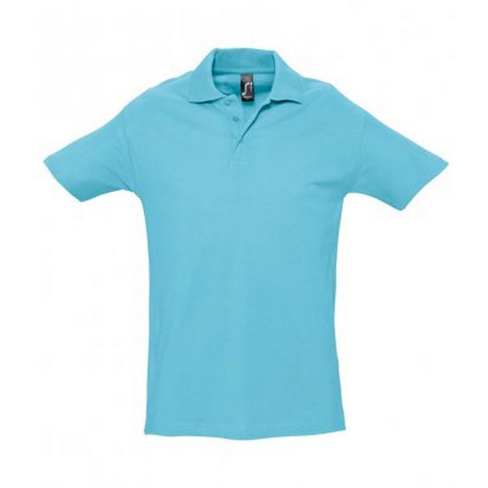 SOLS Heren Spring II zwaargewicht poloshirt met korte mouwen blauw