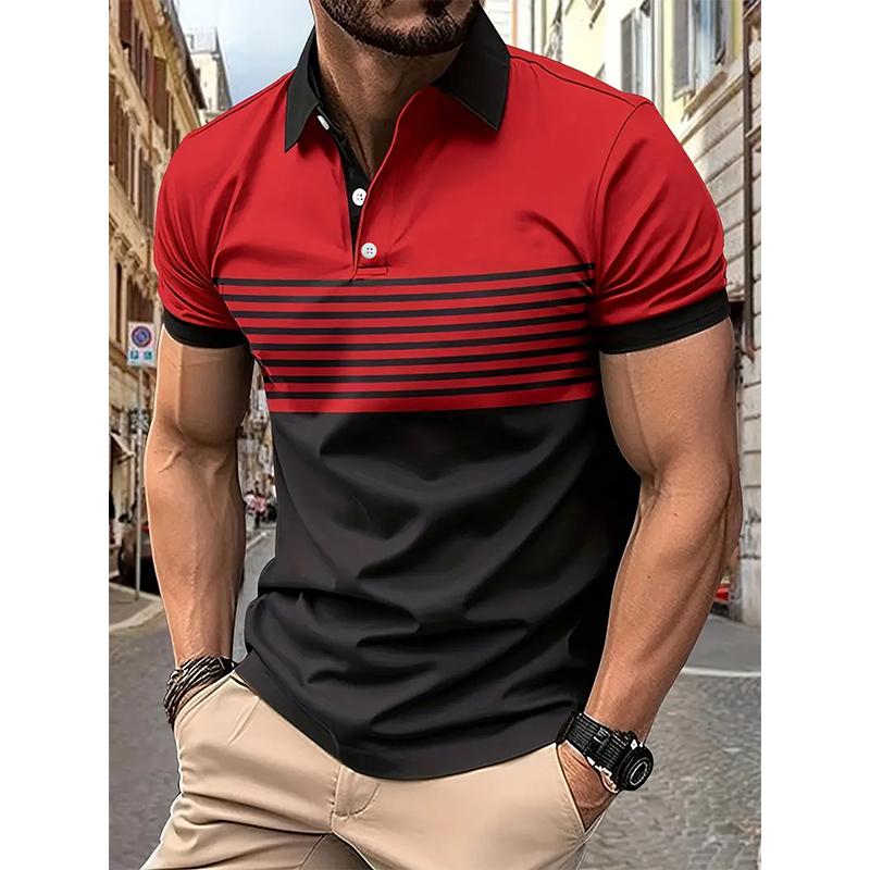 Haodingfushi 100% polyester heren zomer korte mouwen casual revers poloshirt, heren zakelijk poloshirt. 3XL