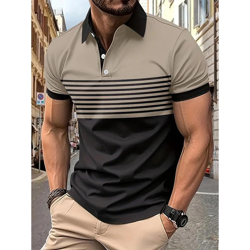 Haodingfushi 100% polyester heren zomer korte mouwen casual revers poloshirt, heren zakelijk poloshirt. 3XL