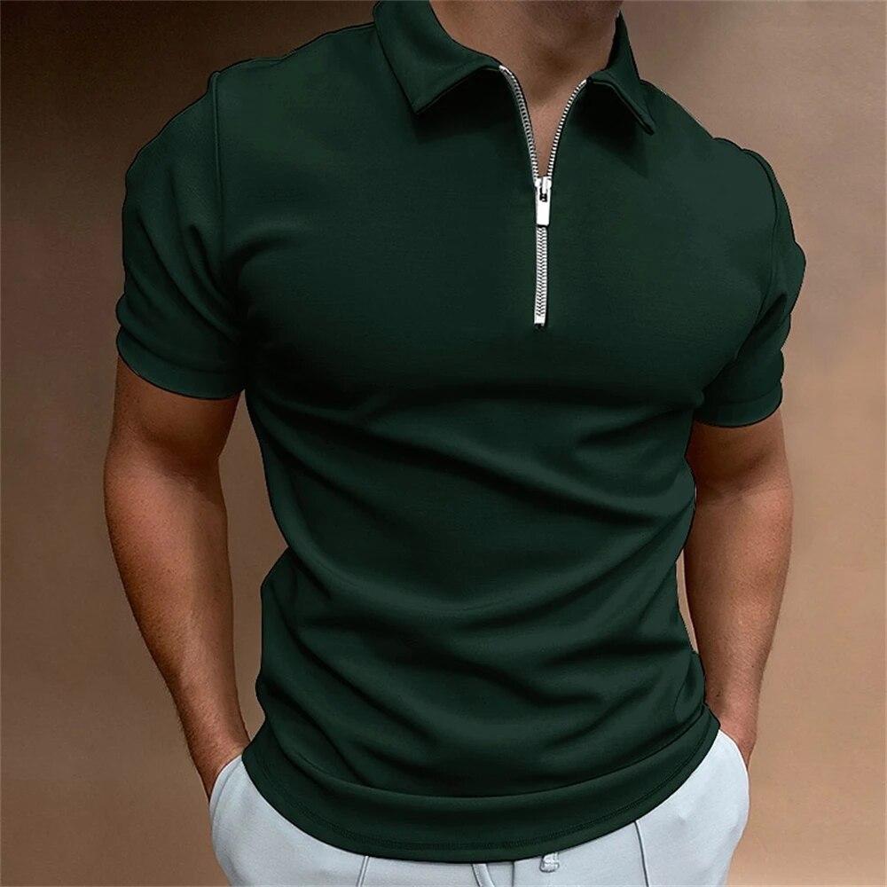 Colorful Supply Eenvoudig poloshirt voor heren Effen golfkleding Dagelijks casual Poloshirts met rits van hoge kwaliteit Zomer Ademend Sneldrogend Herenkleding M