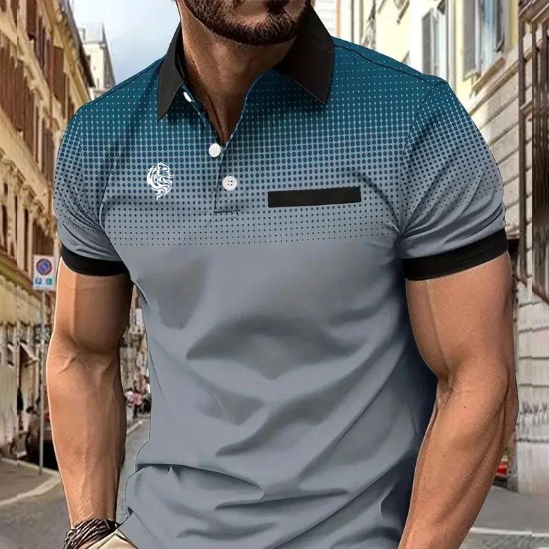 Haojun Heren Polo Shirt met Korte Mouwen, Zomer Casual Revers Sport Heren Polo's Cadeau Voor Mannen L grijs