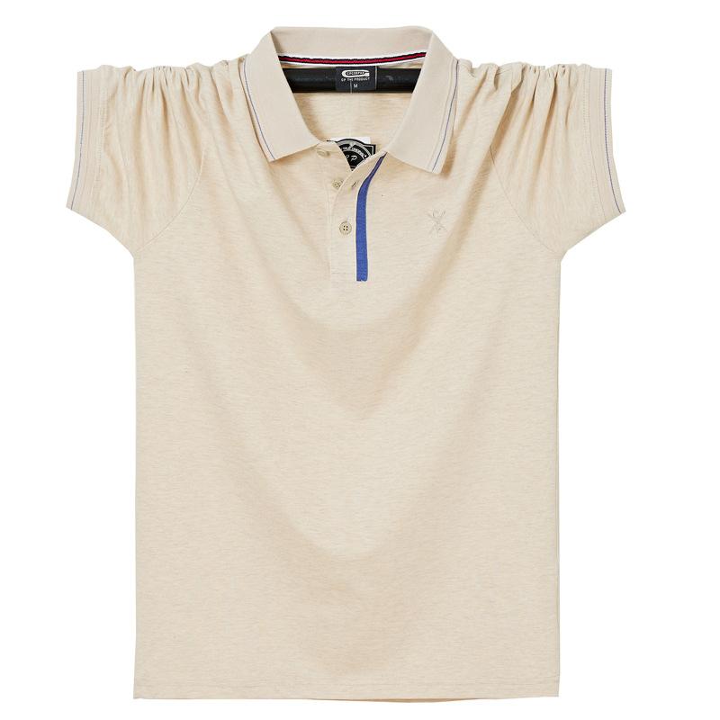 Phoca largha Heren zomer T-shirt in grote maten, los en comfortabel T-shirt, heren werkkatoenen poloshirt met korte mouwen, ritskraag en ademend T-shirt XL kaki