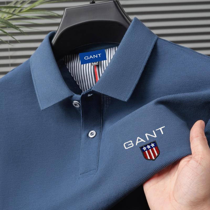 Gant Zomer Heren Nieuwe Borduurwerk Effen Kleur Puur Katoen Losse Business Casual Poloshirt L