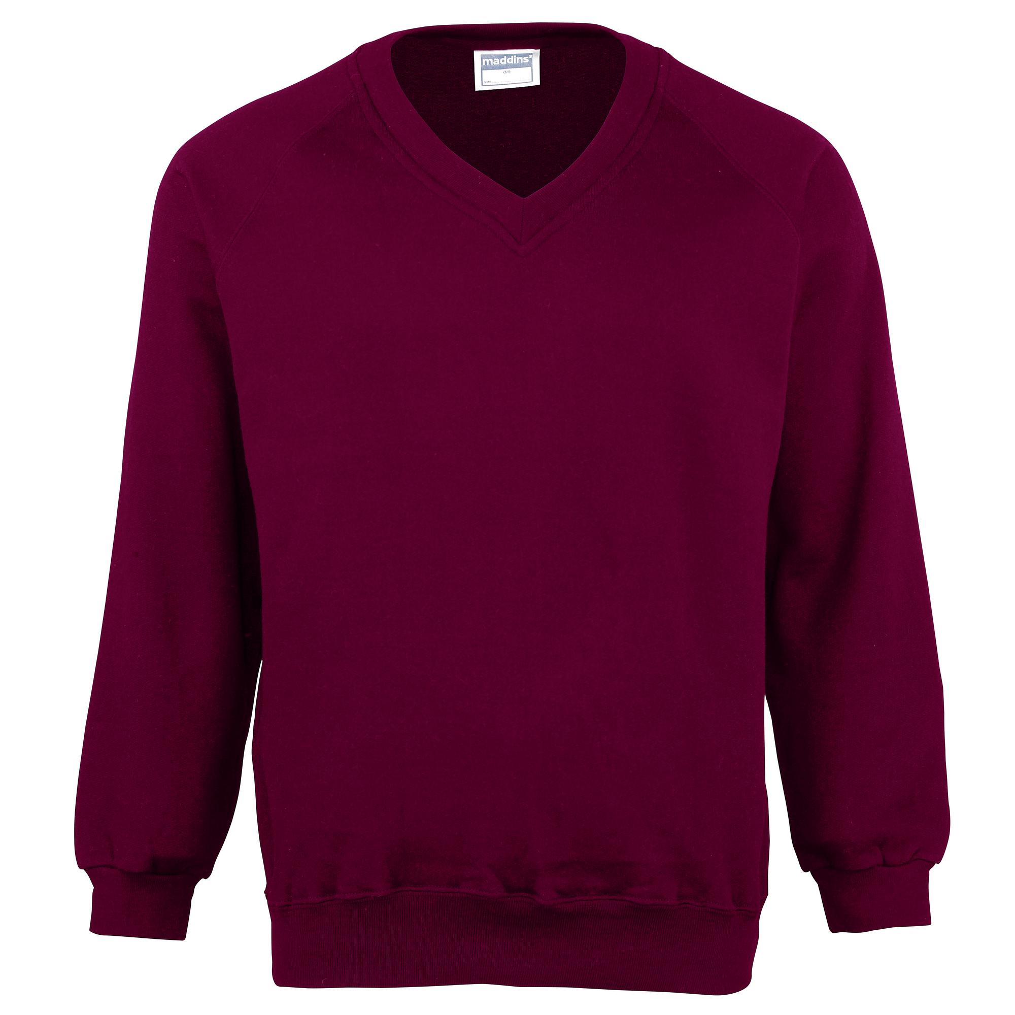 MADDINS Heren Colorsure V-hals sweatshirt bordeaux