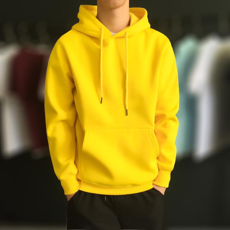 AI Supermarket Trendy sweatshirt met capuchon voor heren met fleecevoering - dikke pulloverjas voor herfst en winter, Koreaanse stijl M