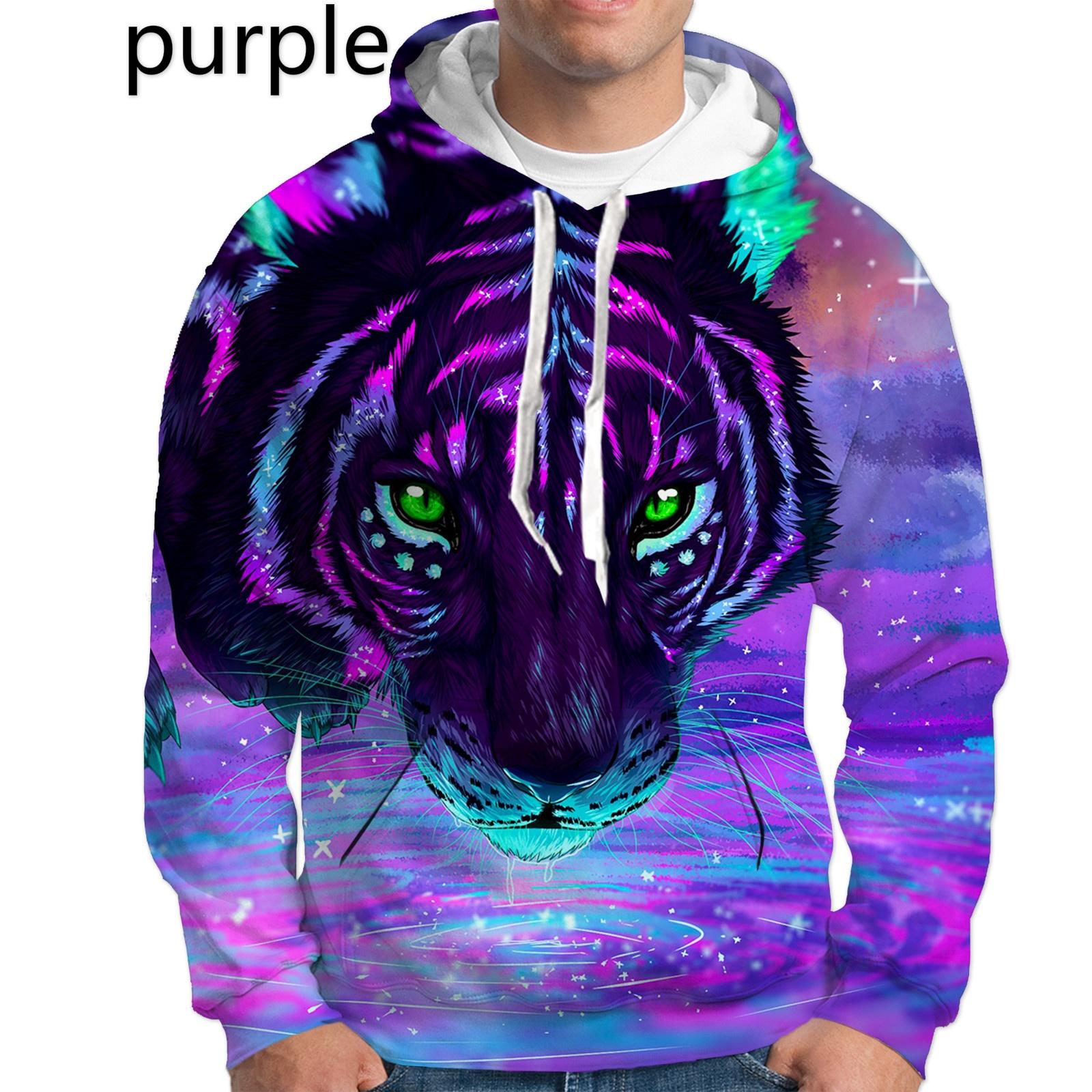 ETST WENDY 05 Herenmode Hoodies Sweatshirt 3d Wit Zwart Tijgerprint Hoodies 3XL